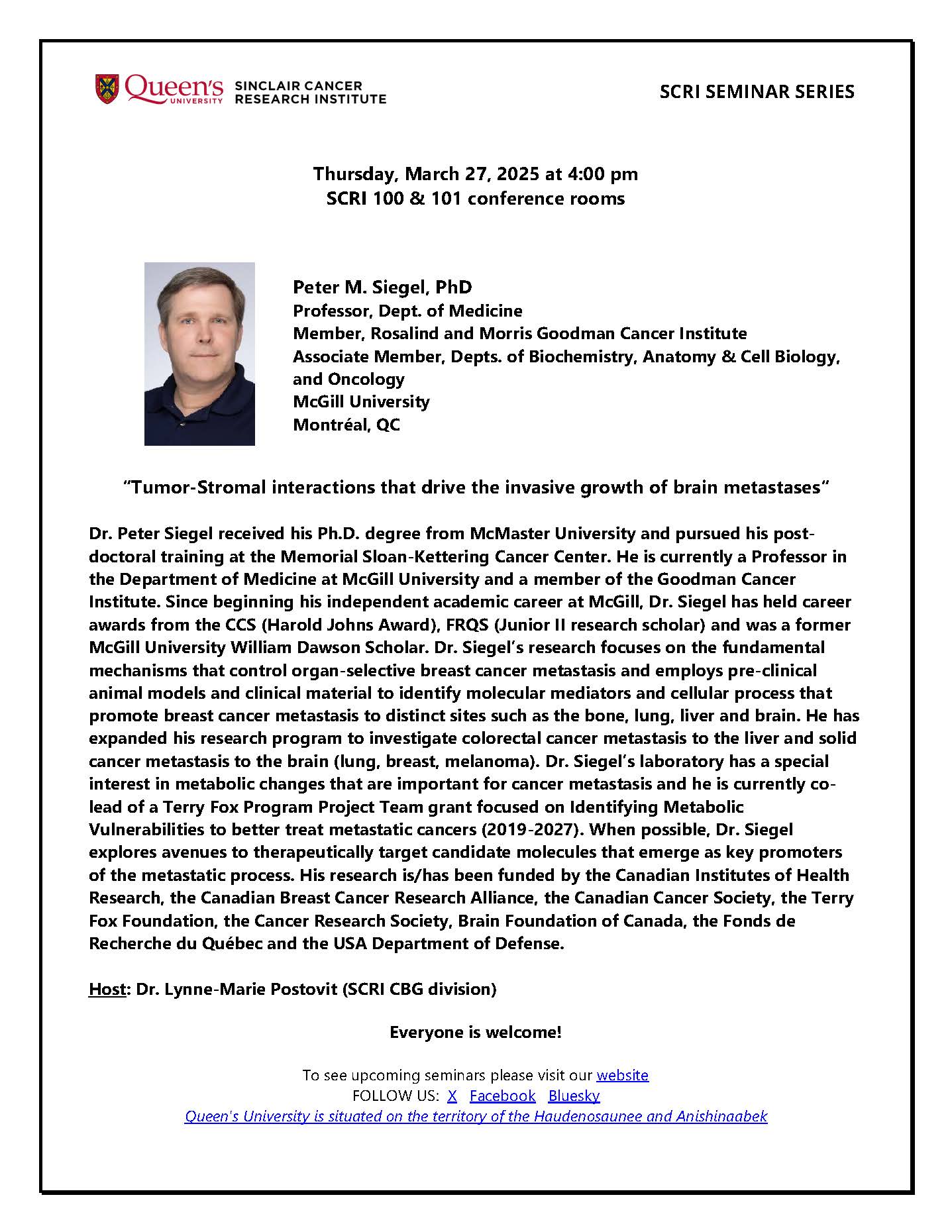 Siegel Seminar Notice