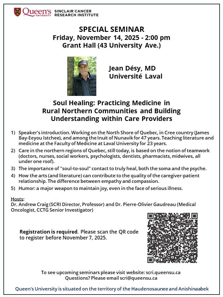 SPECIAL SEMINAR by Dr. Jean Désy