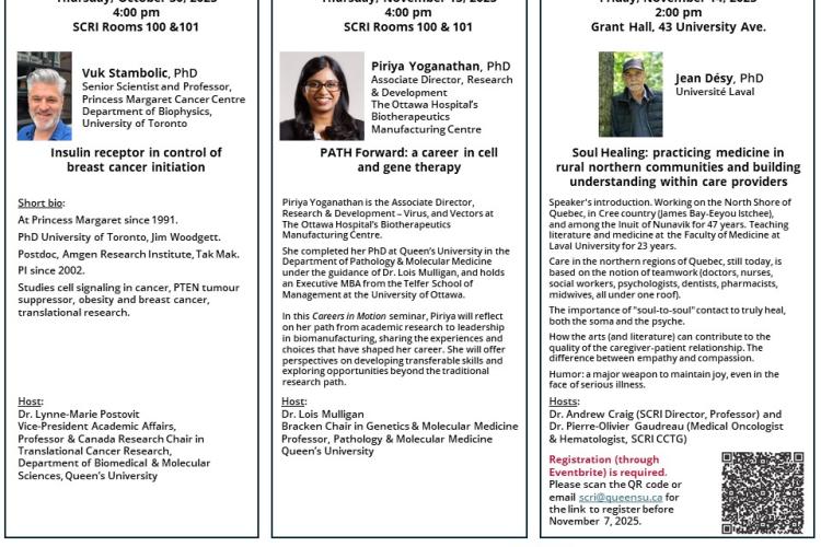 SCRI Upcoming Seminars