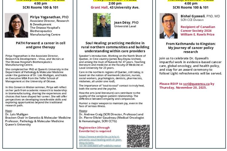 SCRI Upcoming Seminars 2025